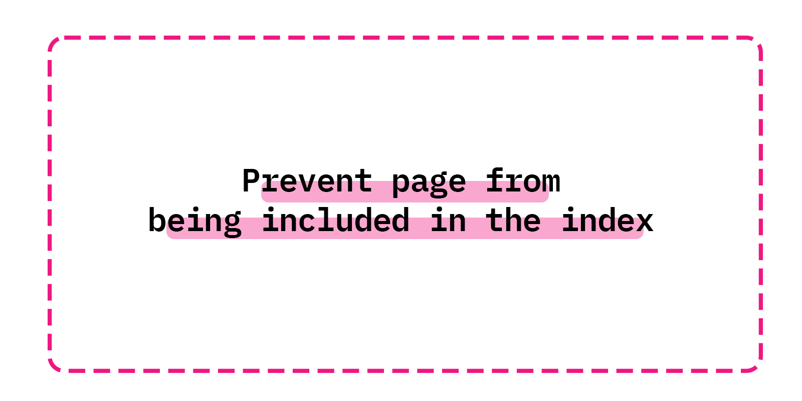 Prevent page from being included in the index