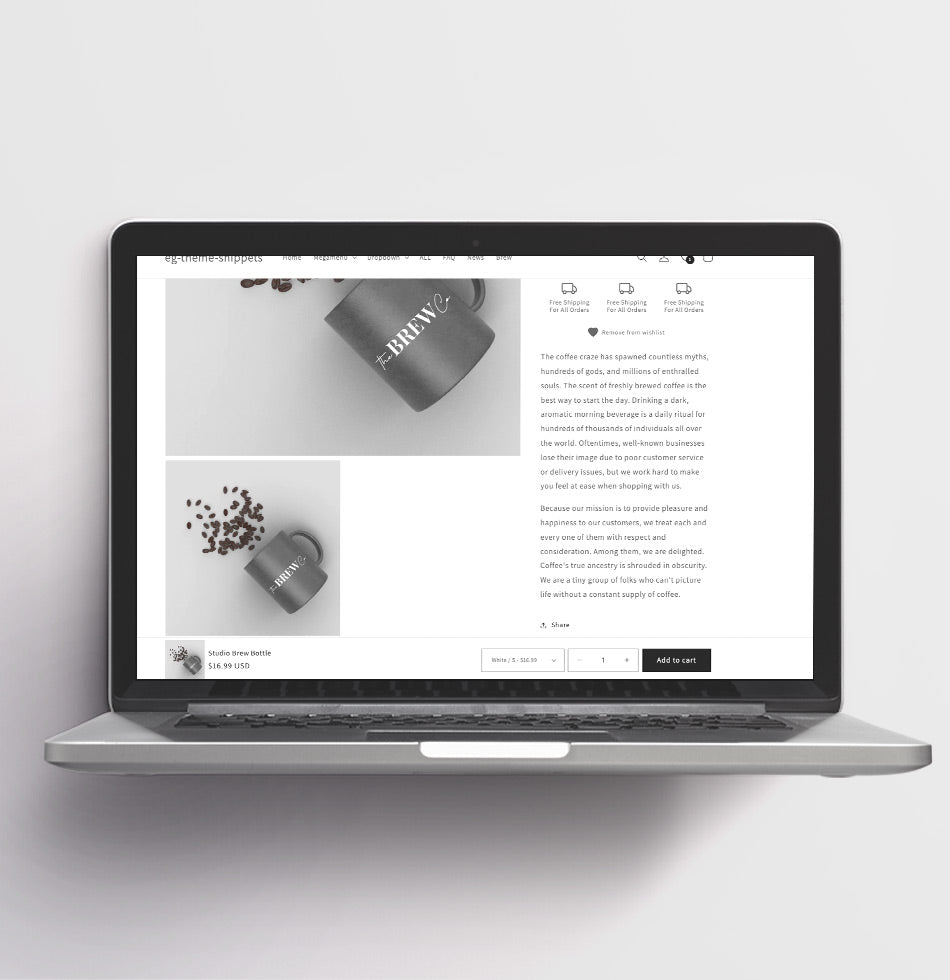 Sticky Add To Cart with Variant Option  for Dawn Theme