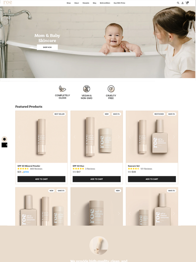 Showcase of website Storefront