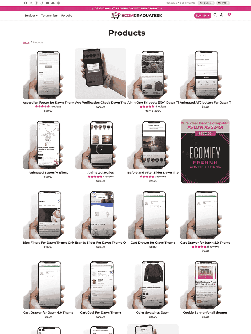 ecomgraduates homepage   