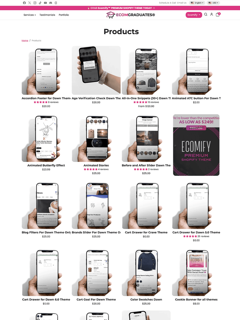 ecomgraduates homepage  