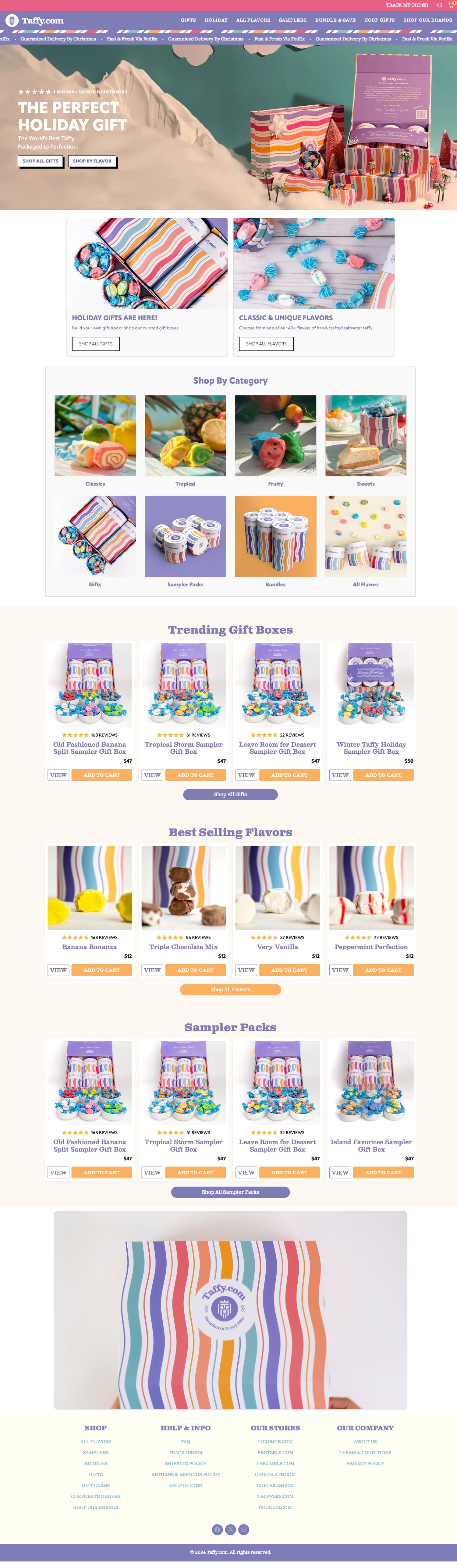 taffy-com homepage