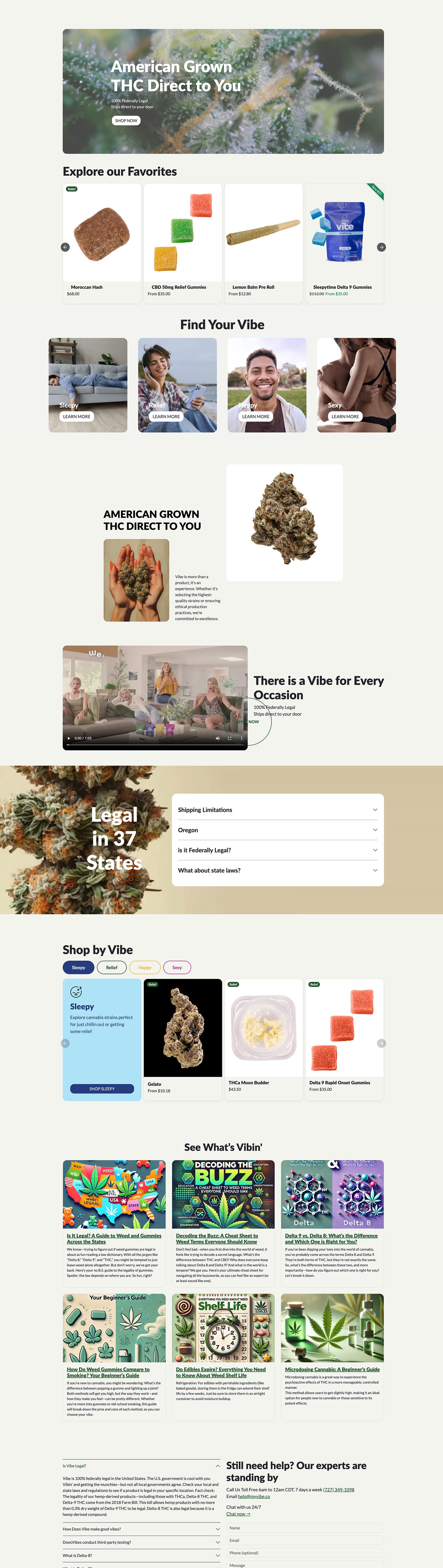 vibe homepage 